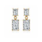 Royal Gold Emerald Cut Drop Earrings