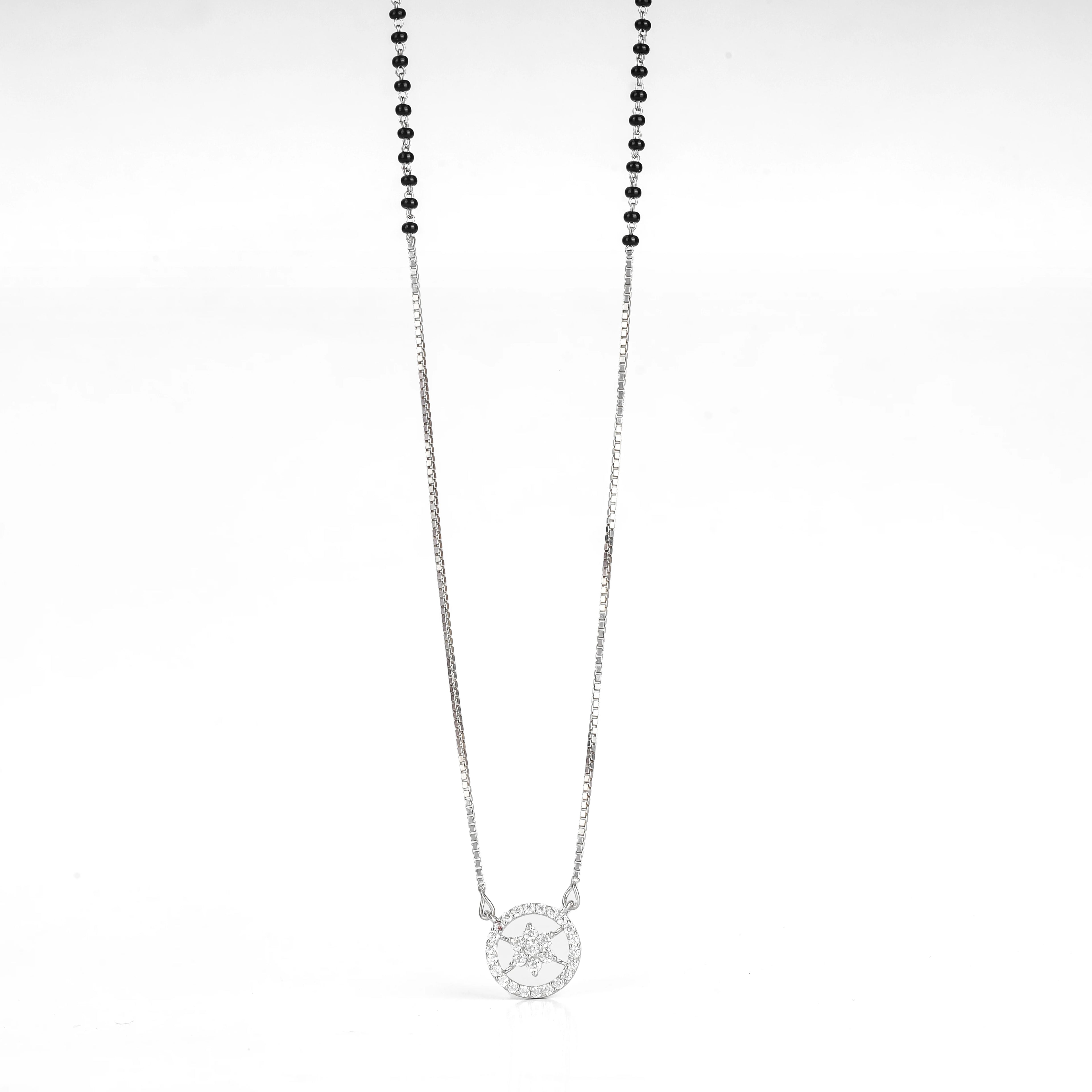Round Flower Diamond Mangalsutra