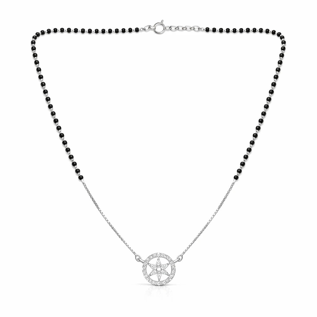 Round Flower Diamond Mangalsutra