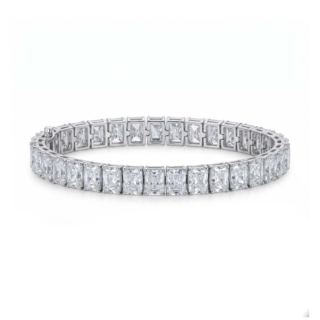 Silver Radiant Cut Tennis Bracelet