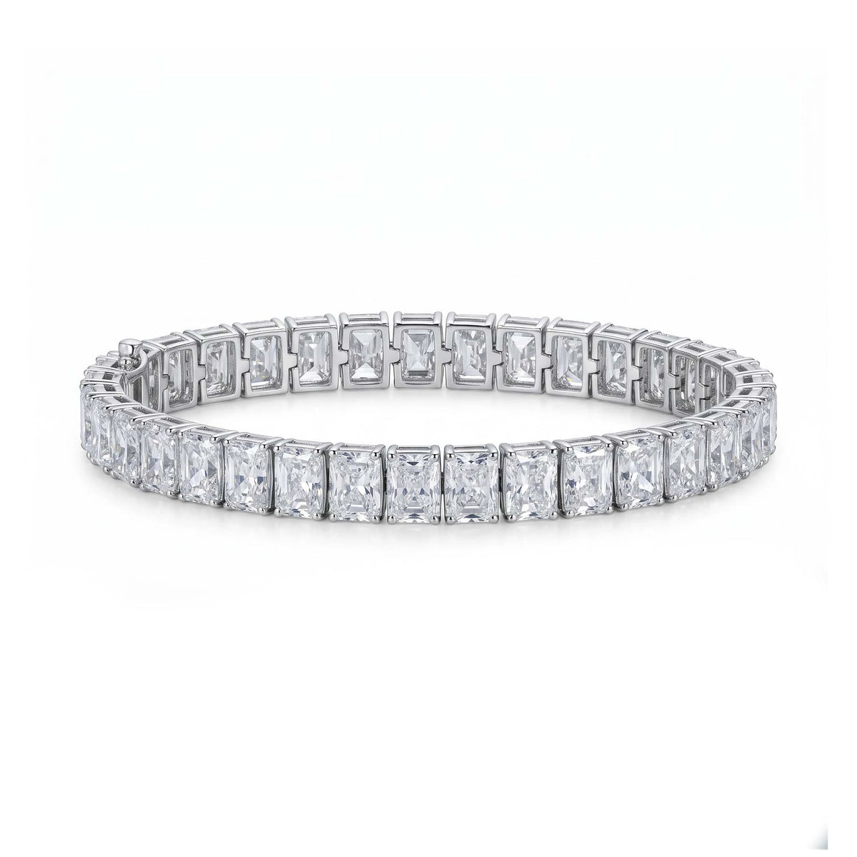Silver Radiant Cut Tennis Bracelet