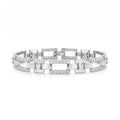Silver Geometric Link Bracelet
