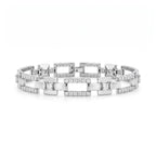 Silver Geometric Link Bracelet
