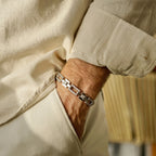 Silver Geometric Link Bracelet