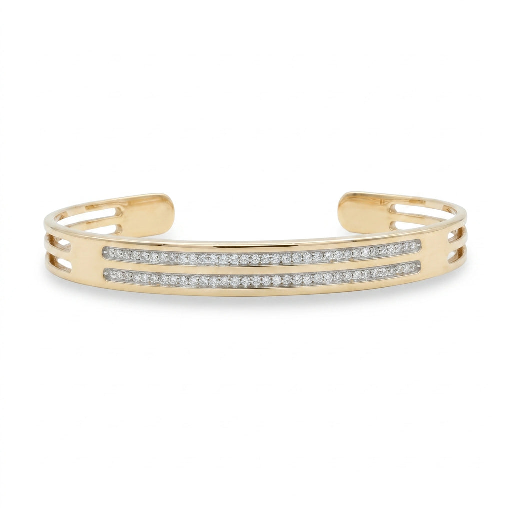 Gold Twin Line Cuff Bracelet