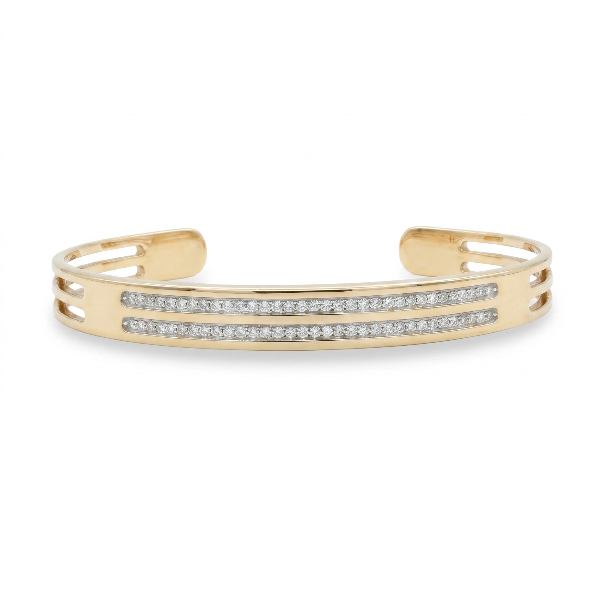 Gold Twin Line Cuff Bracelet
