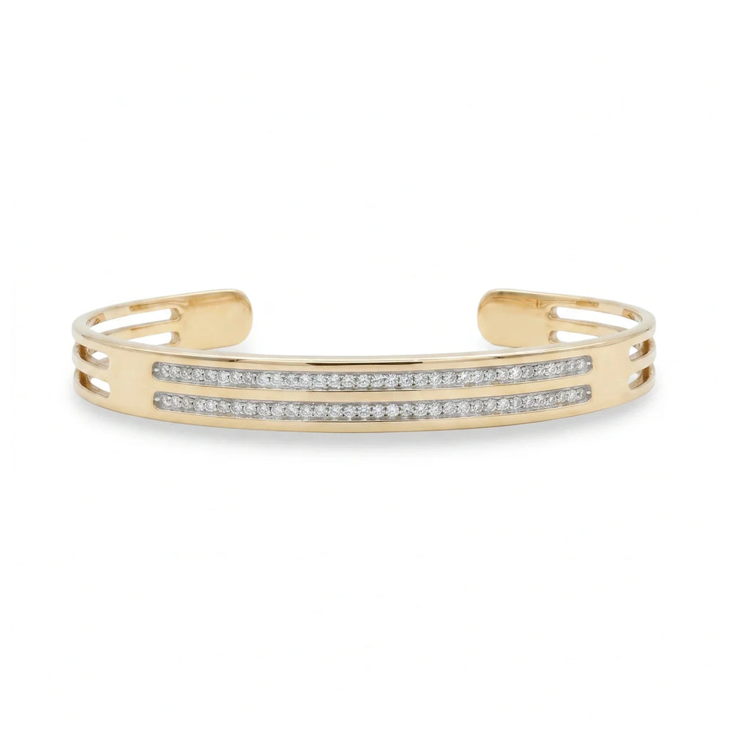 Gold Twin Line Cuff Bracelet
