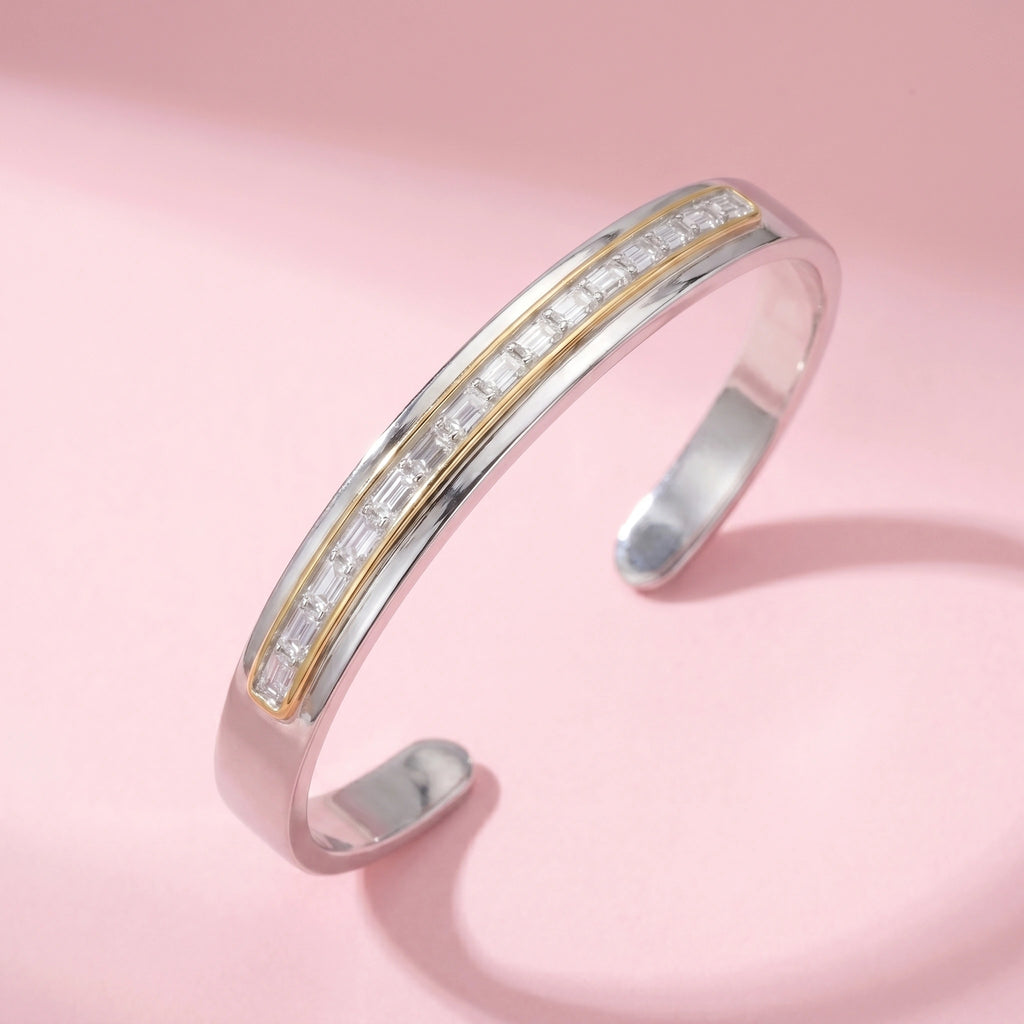 Silver Baguette Bar Bracelet