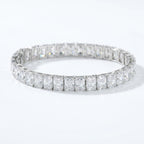 Silver Emerald Cut Tennis Bracelet