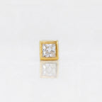 Gold Square Frame Stud Earrings