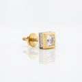 Gold Square Frame Stud Earrings