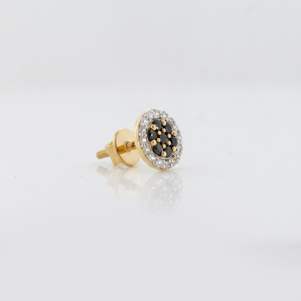 Gold Noir Halo Stud