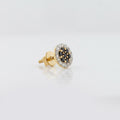 Gold Noir Halo Stud