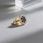 Gold Noir Halo Stud