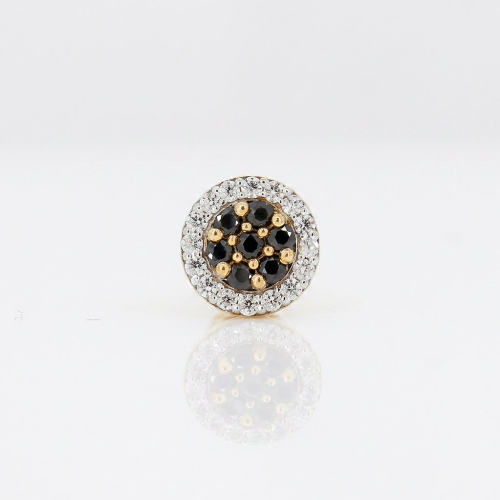 Gold Noir Halo Stud