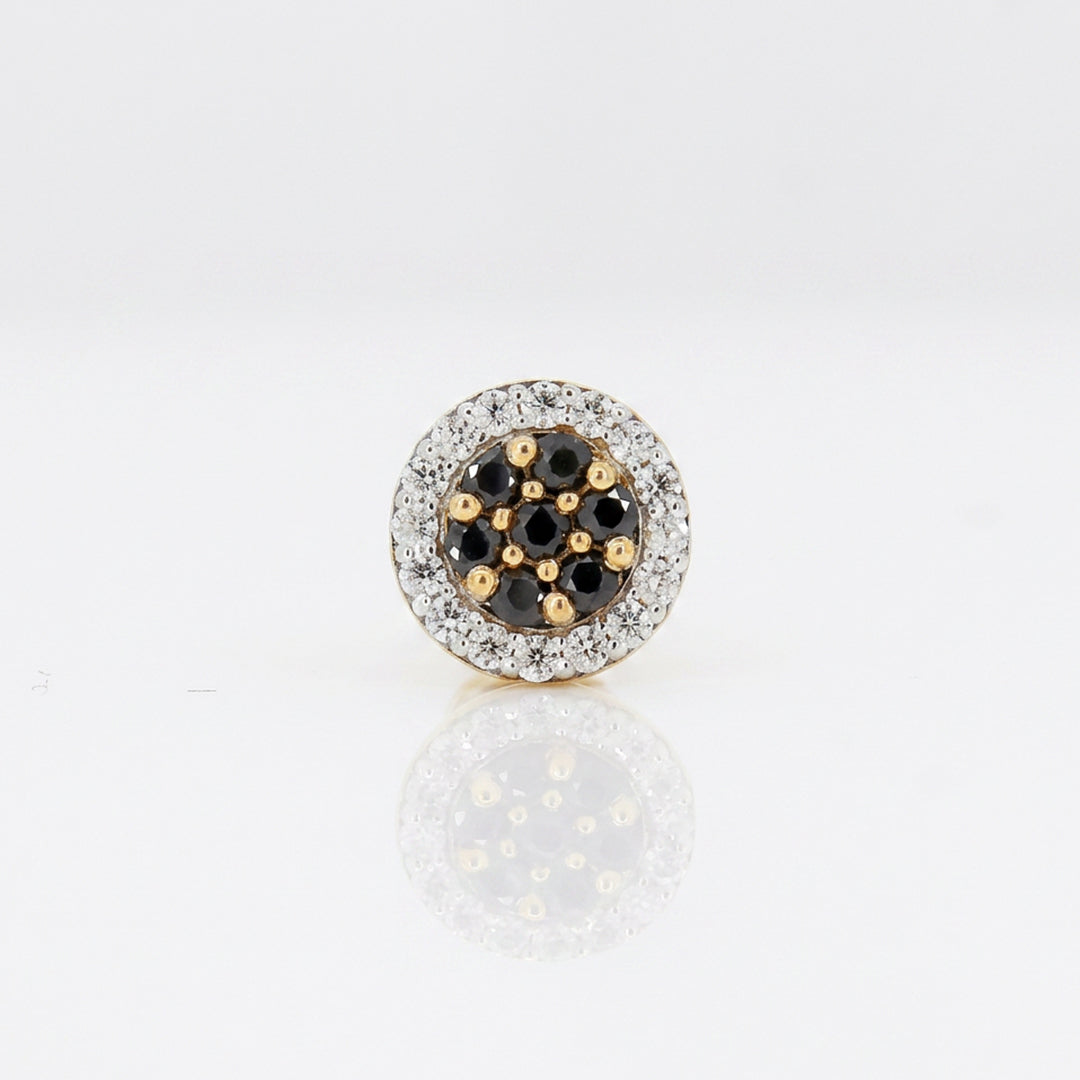 Gold Noir Halo Stud