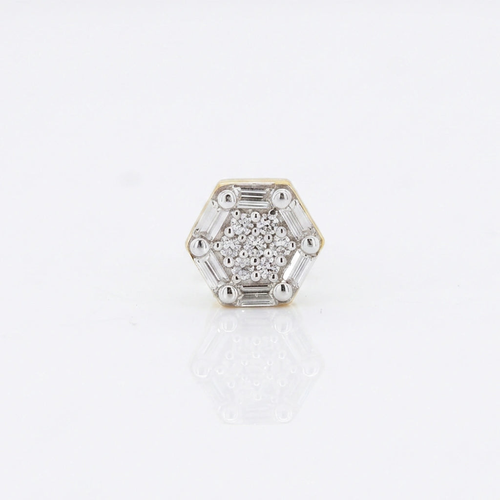 Gold Hexa Cluster Stud