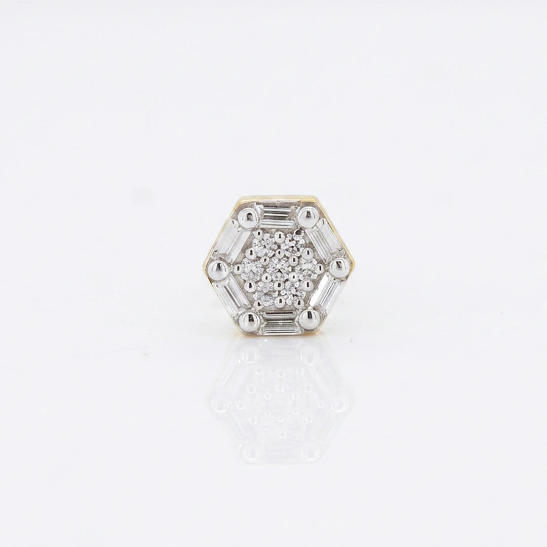 Gold Hexa Cluster Stud