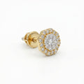 Gold Octagon Halo Stud Earrings