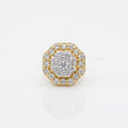 Gold Octagon Halo Stud Earrings
