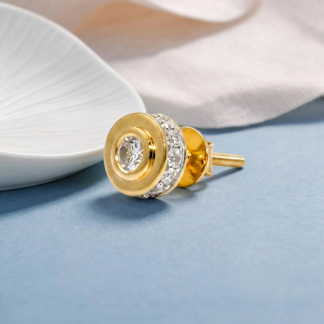 Gold Orbit Halo Stud