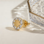 Gold Starburst Halo Stud Earrings