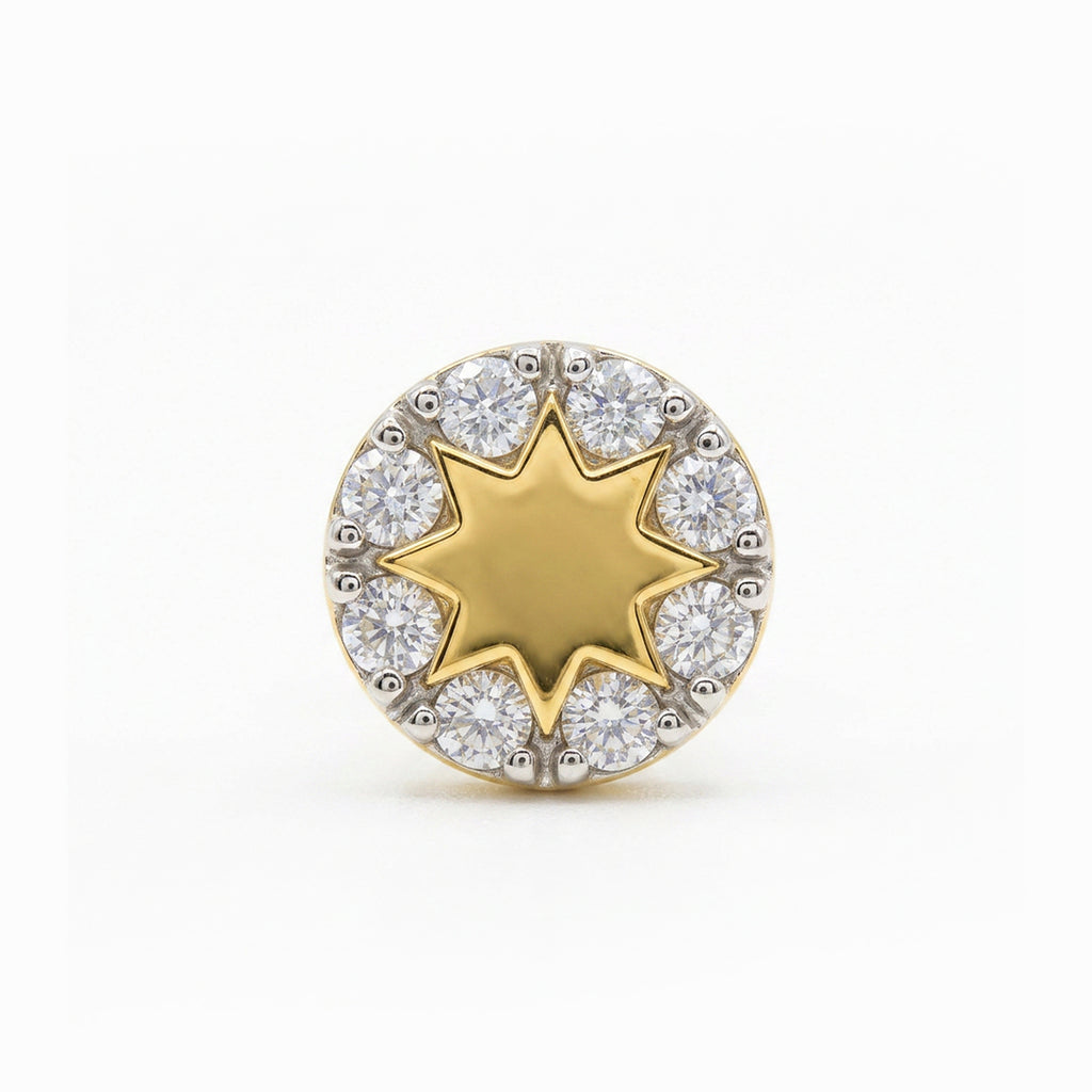 Gold Starburst Halo Stud Earrings