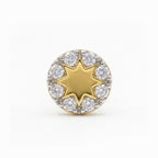 Gold Starburst Halo Stud Earrings