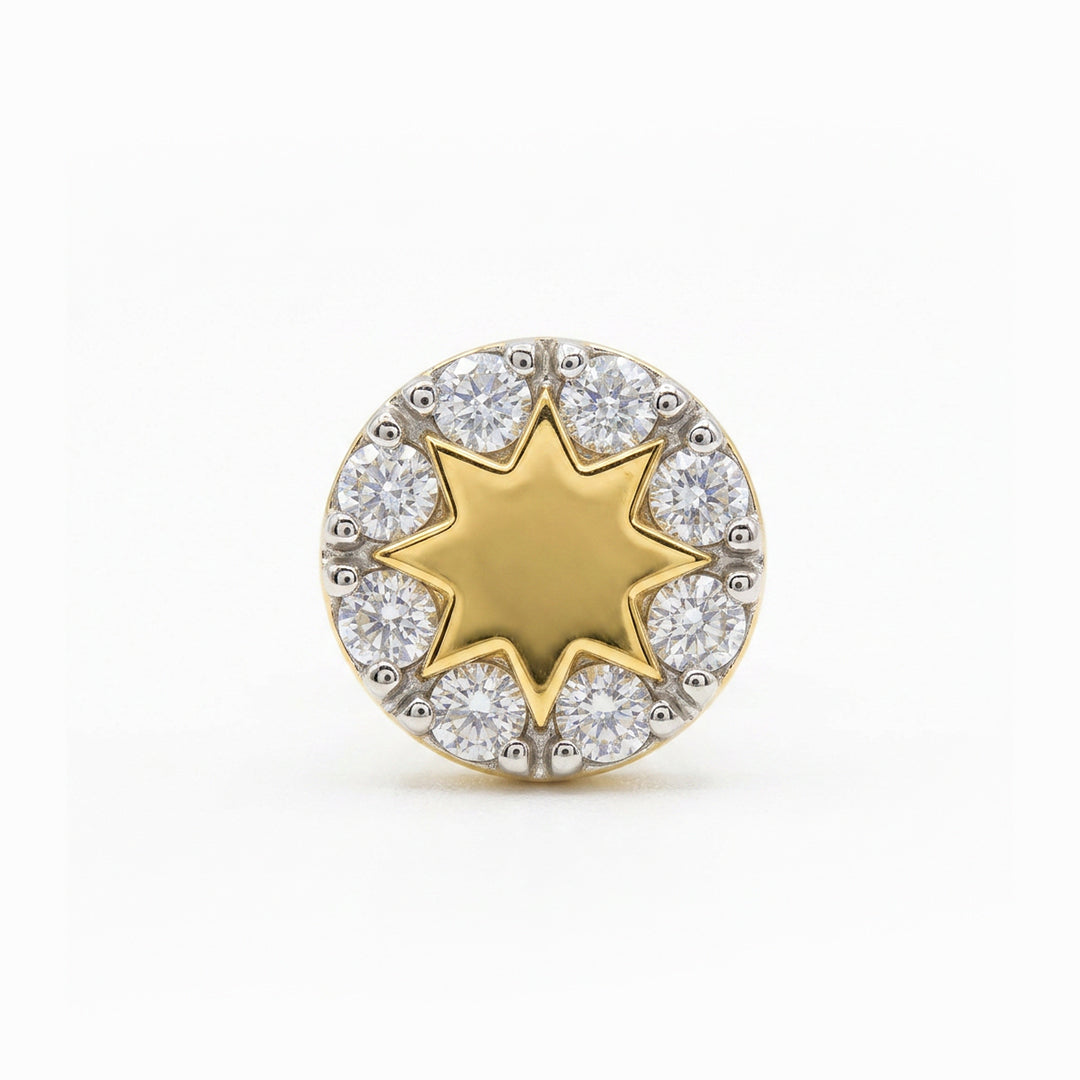 Gold Starburst Halo Stud Earrings