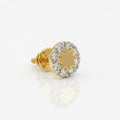 Gold Starburst Halo Stud Earrings