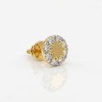 Gold Starburst Halo Stud Earrings