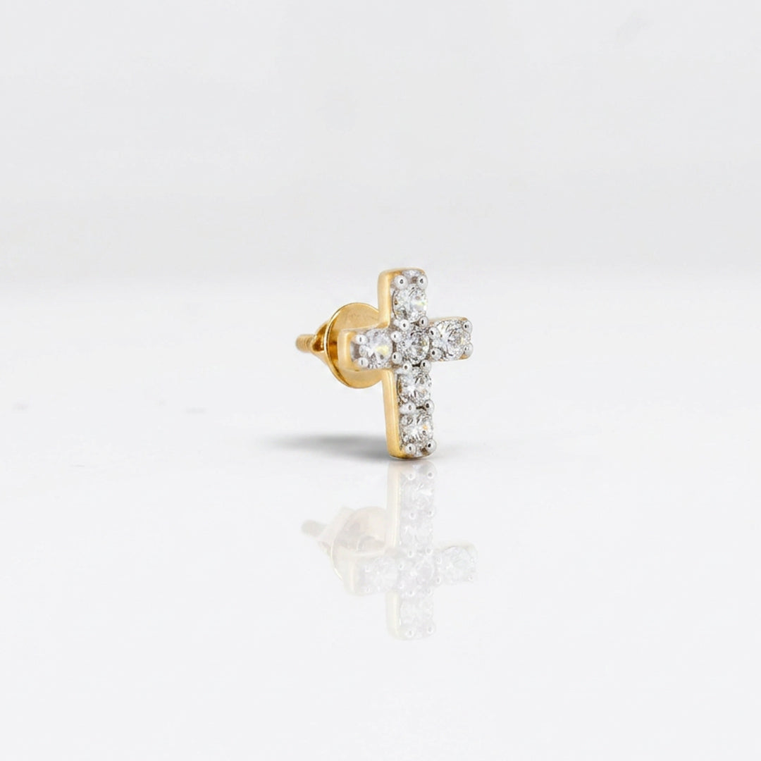 Gold Star Halo Stud Earrings