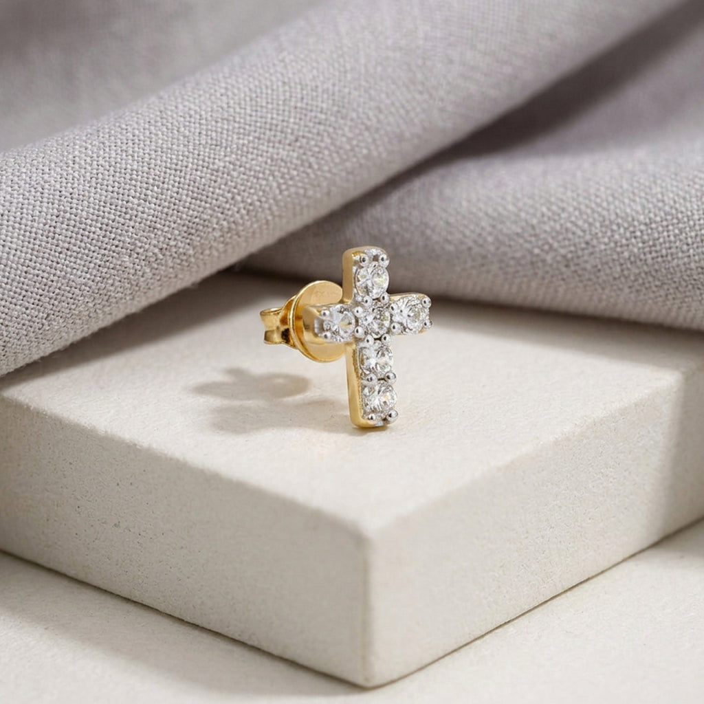 Gold Star Halo Stud Earrings