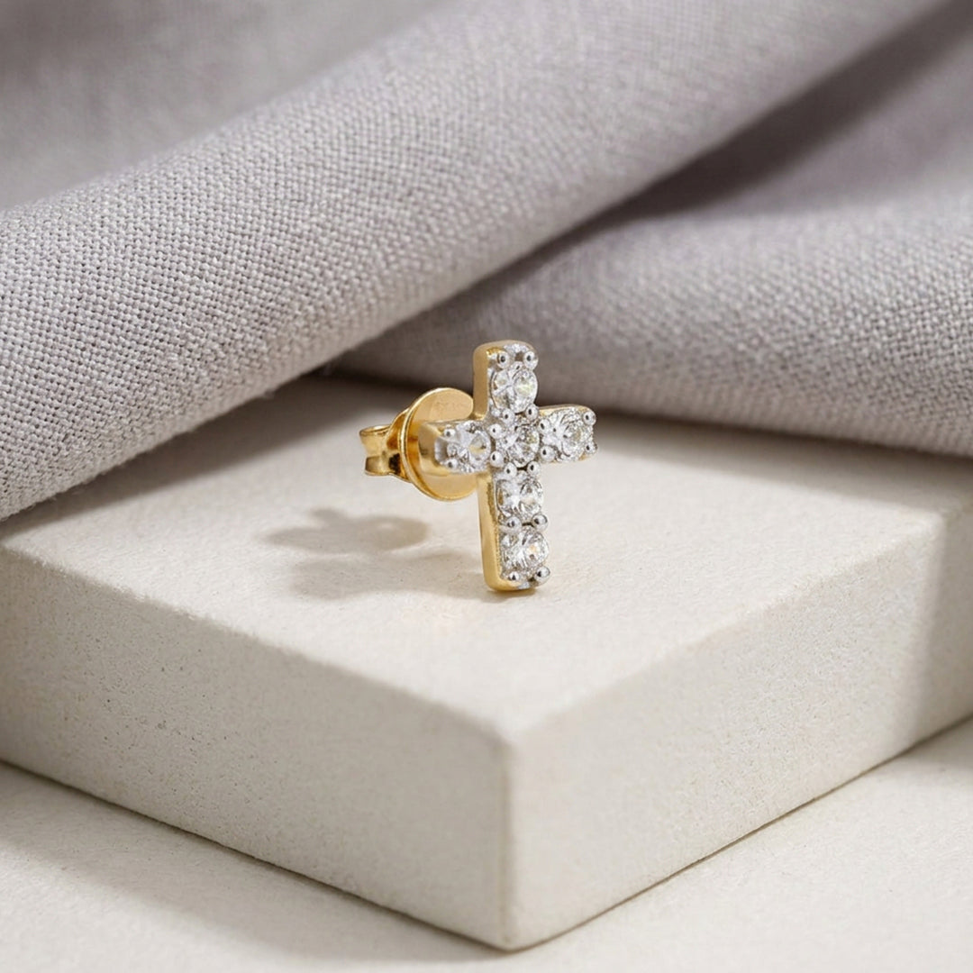 Gold Star Halo Stud Earrings