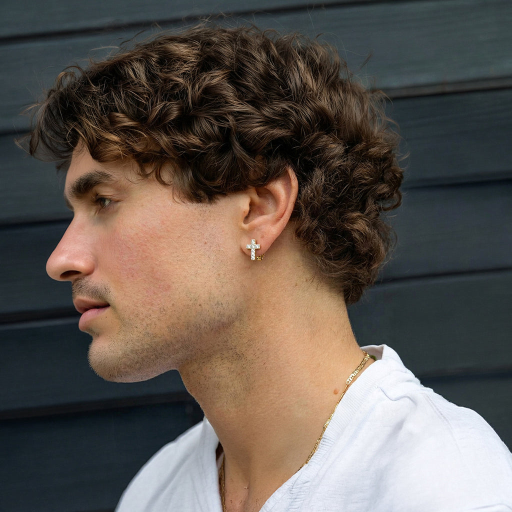 Gold Star Halo Stud Earrings