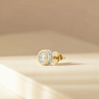 Gold Halo Disc Stud