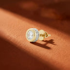 Gold Halo Disc Stud