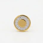 Gold Halo Disc Stud Earrings