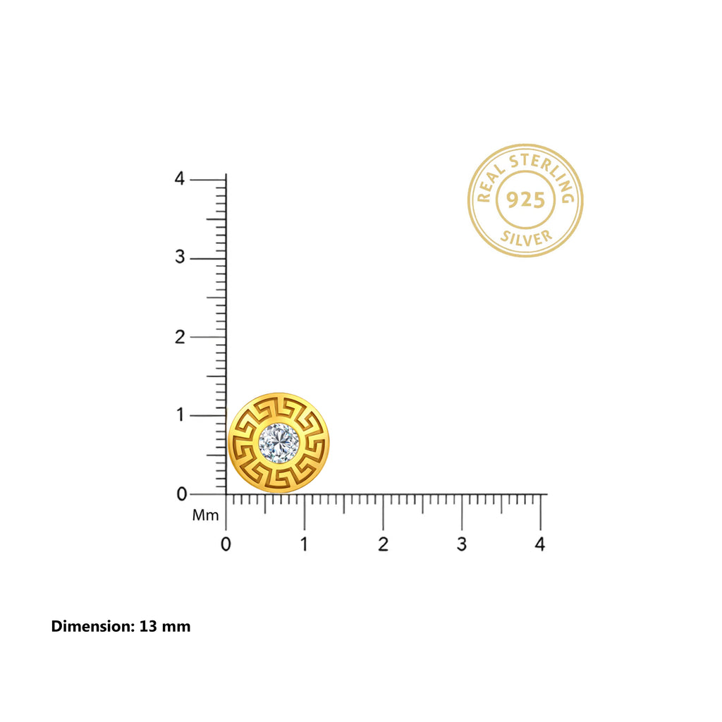 Gold Greek Halo Stud Earring