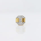 Gold Octagon Pavé Stud Earrings