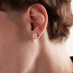 Gold Octagon Pavé Stud Earrings