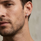 Gold Octagon Pavé Stud Earrings