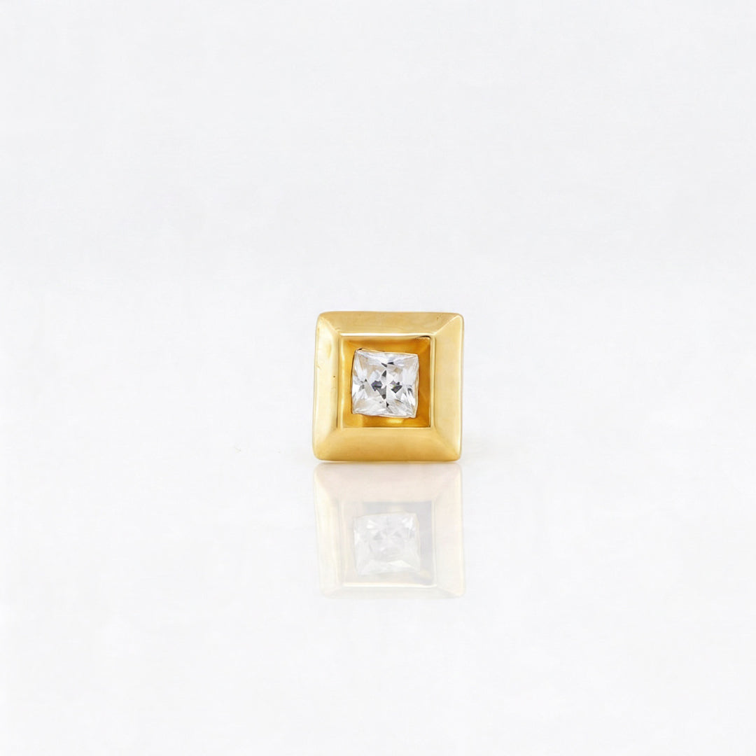 Gold Pyramid Stud Earrings
