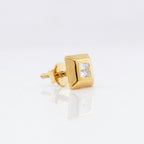 Gold Pyramid Stud Earrings