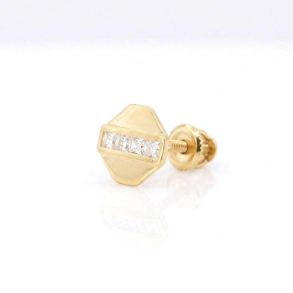 Gold Horizon Bar Stud Earrings