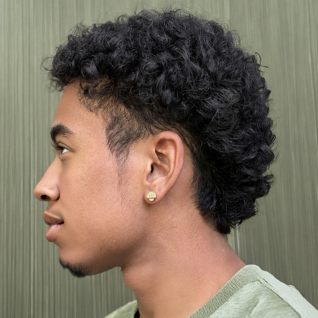 Gold Horizon Bar Stud Earrings
