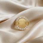 Gold Orbit Bar Stud Earrings