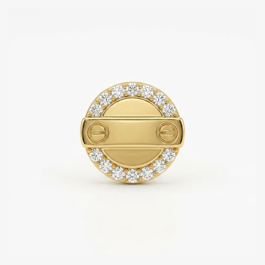 Gold Orbit Bar Stud Earrings