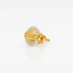 Gold Orbit Bar Stud Earrings