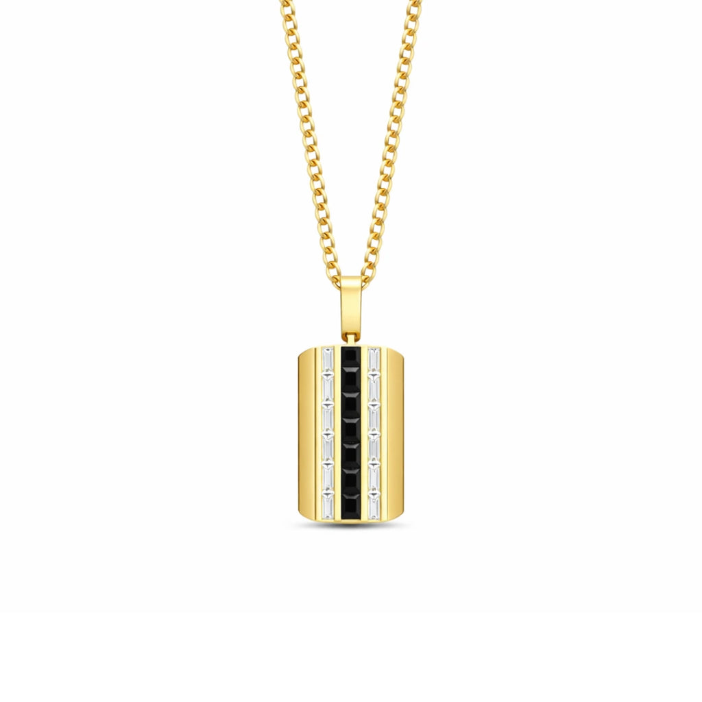 Gold Bold Stripe Pendant Necklace